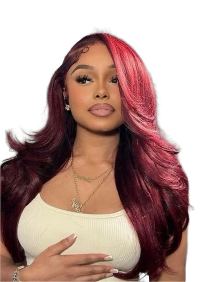 99j  Burgundy Lace Front wig