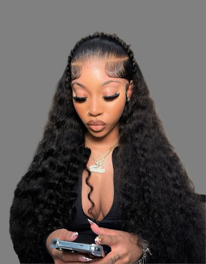 Deep Curly invisible HD Lac Front Wig